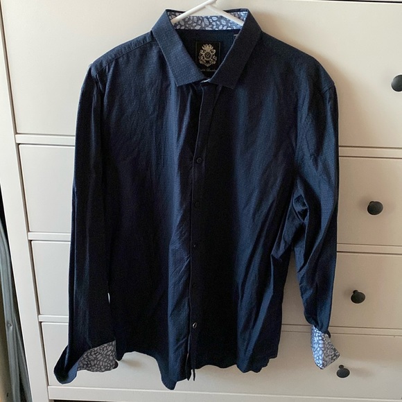 English Laundry navy and black patterned button up - Picture 1 of 5
